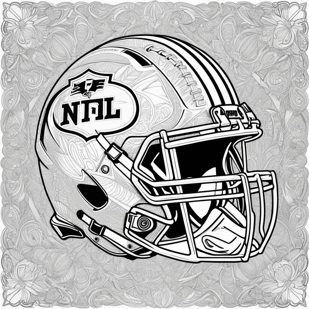 black and white NFL football helmet coloring page