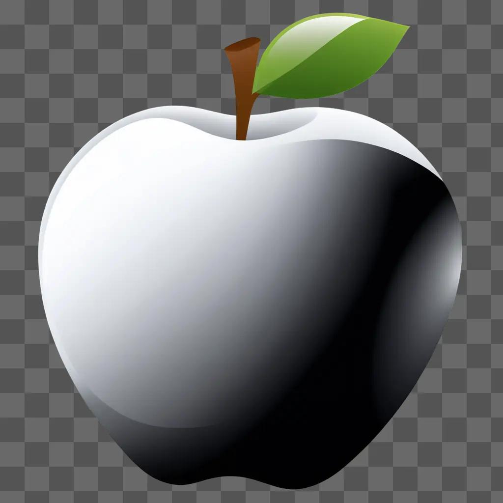 black and white apple clipart