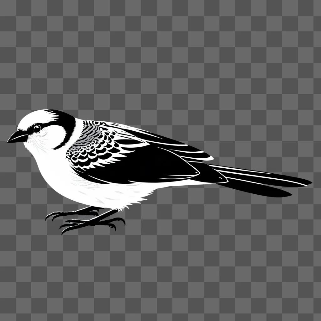 black and white bird with wings outstretched