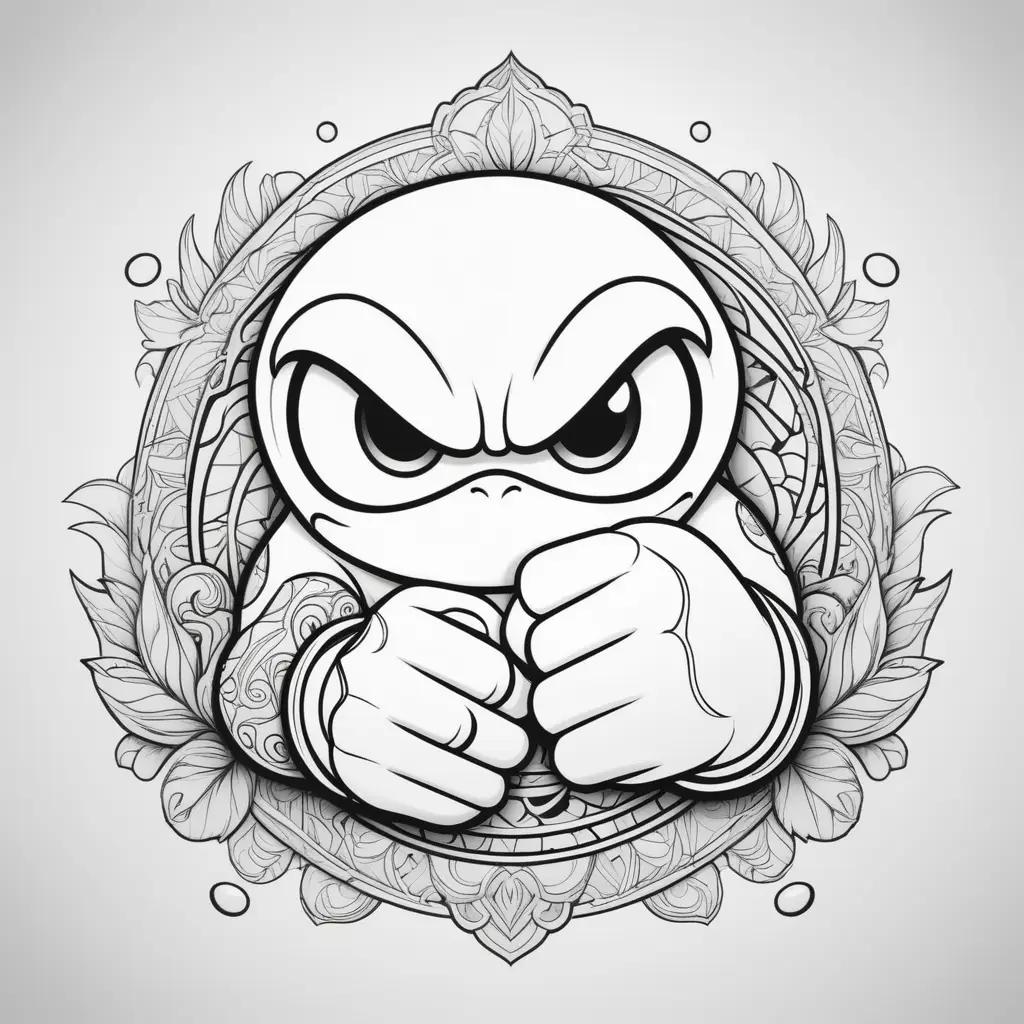 black and white cartoon drawing of a cartoon character with knuckles