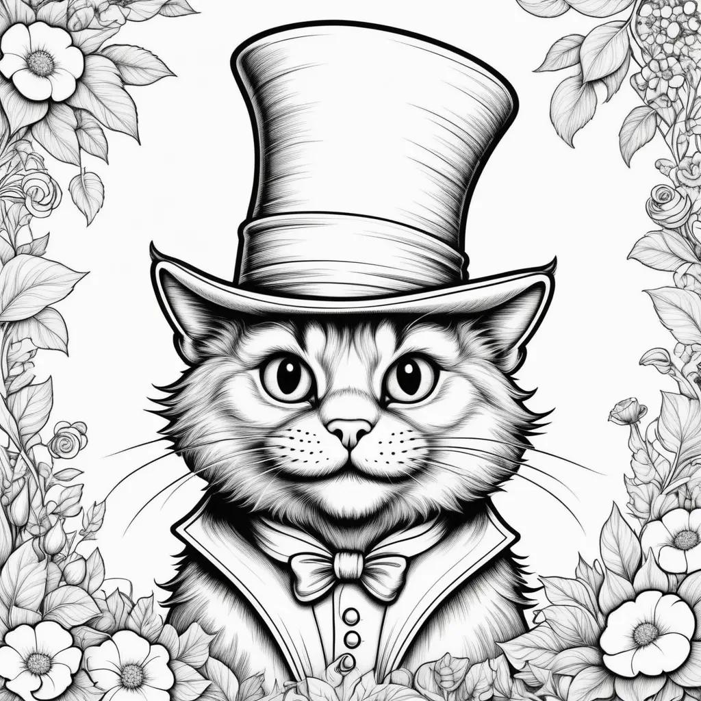 black and white cat wearing a top hat and bow tie