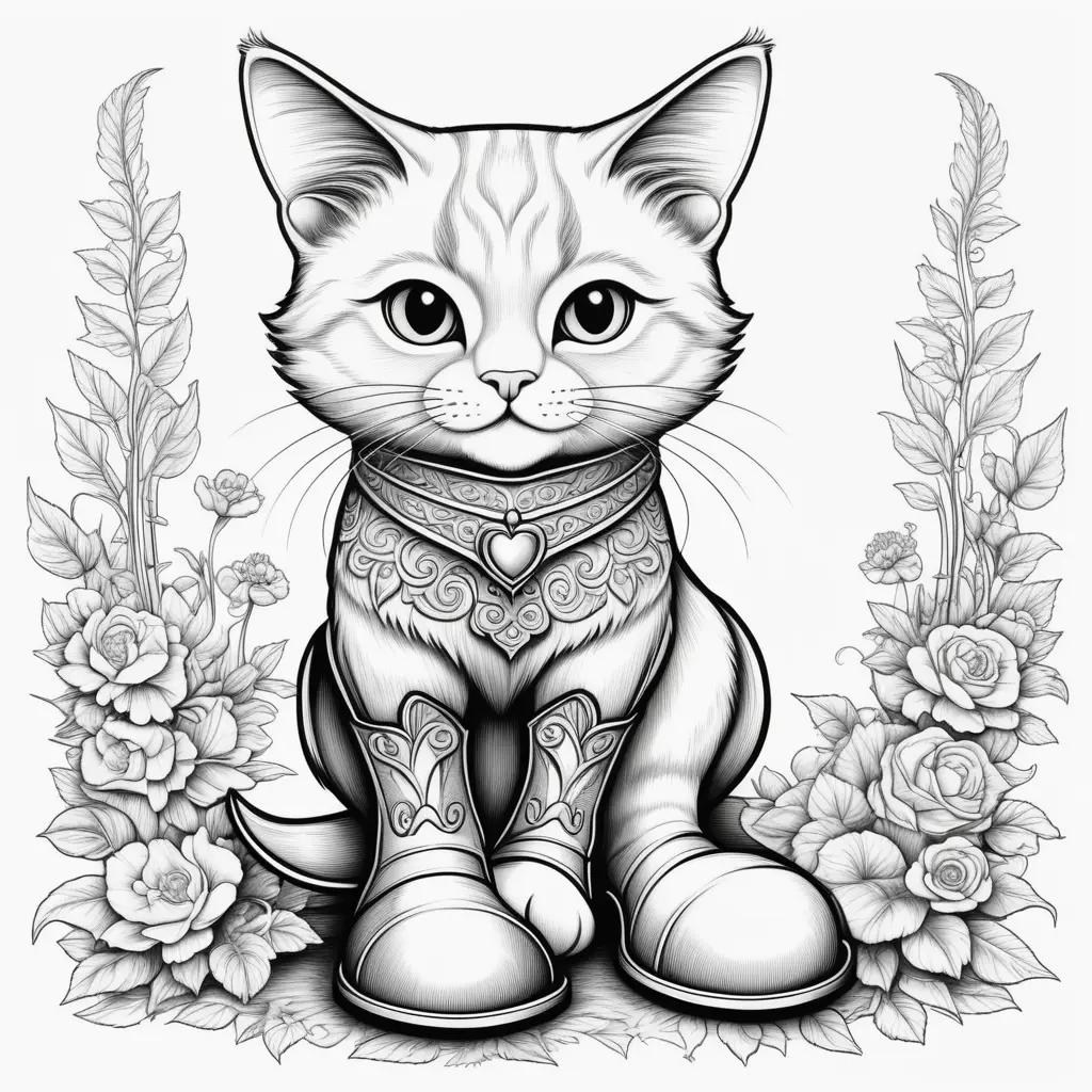 black and white cat wearing boots and a necklace