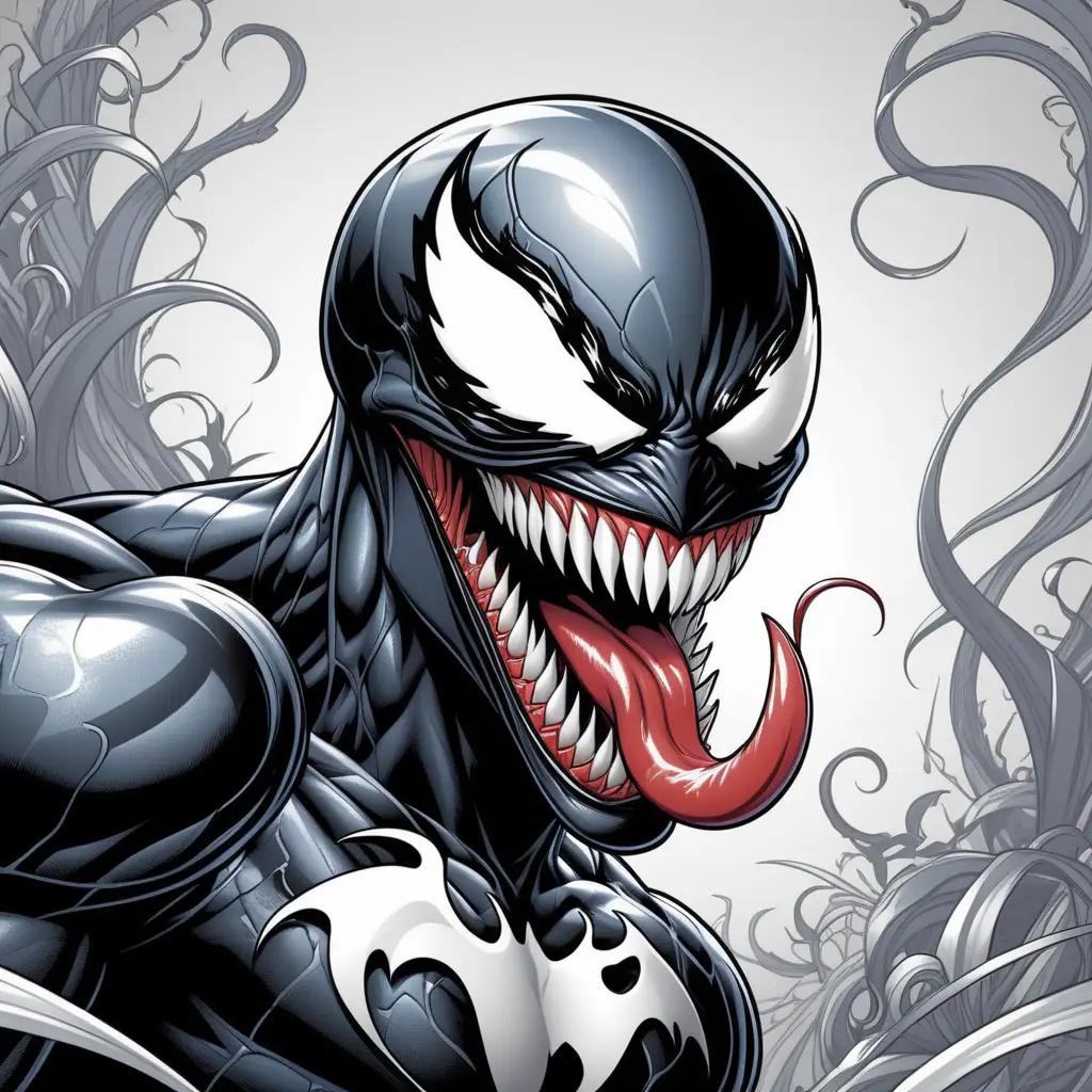 black and white coloring page of Venom