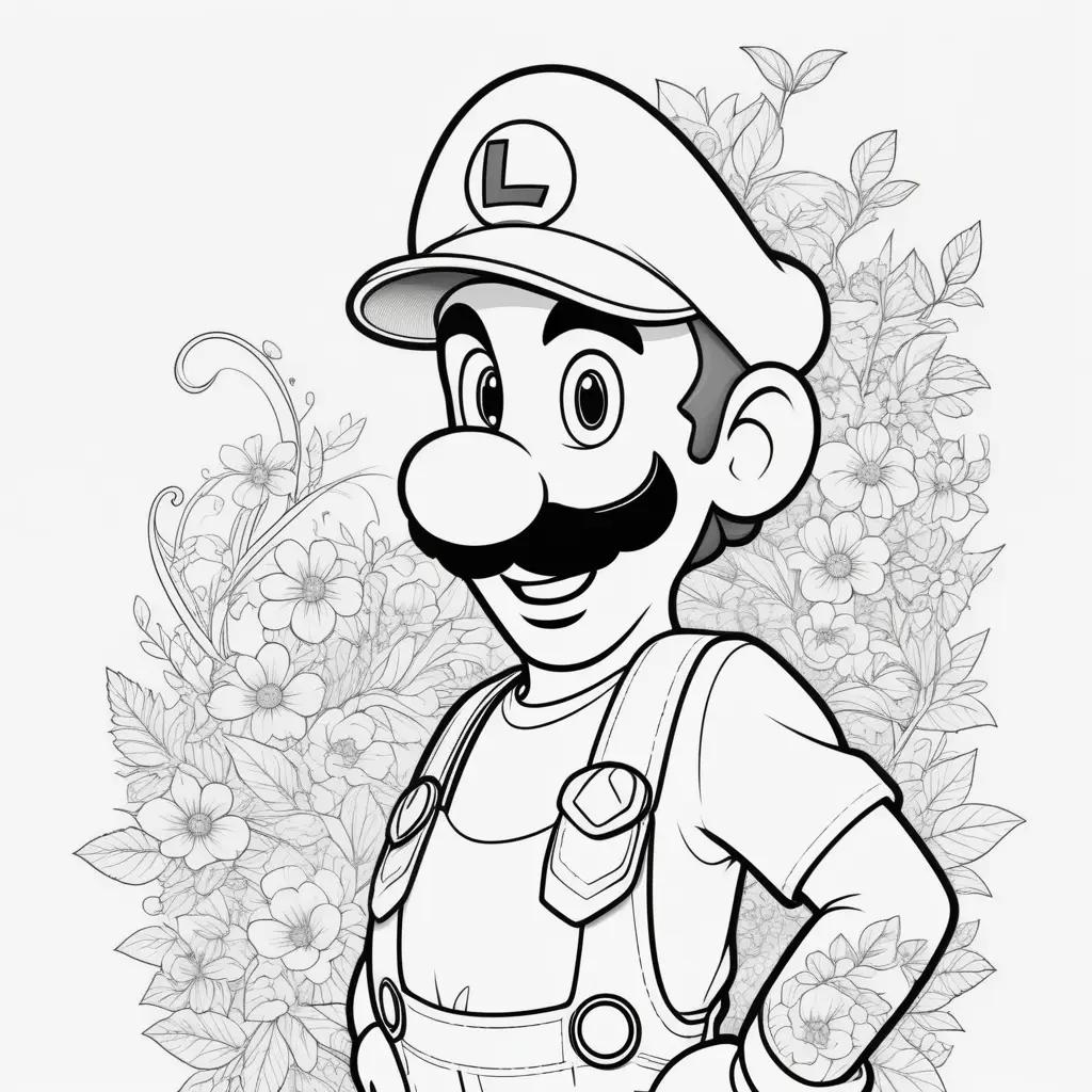 black and white coloring page of a man in overalls