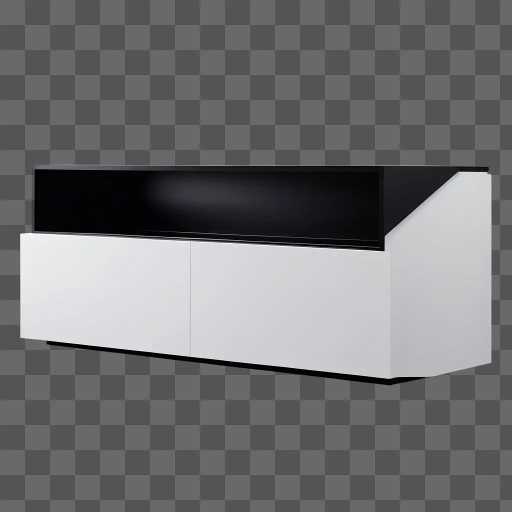 black and white counter with a sleek design