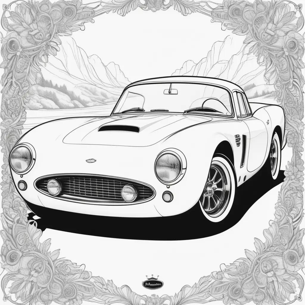 black and white drawing of a McQueen car