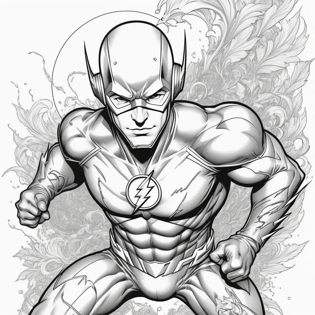 black and white drawing of the Flash