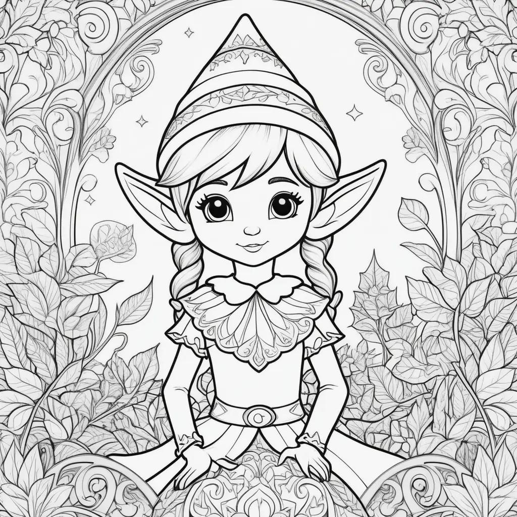 black and white elf on the shelf coloring page