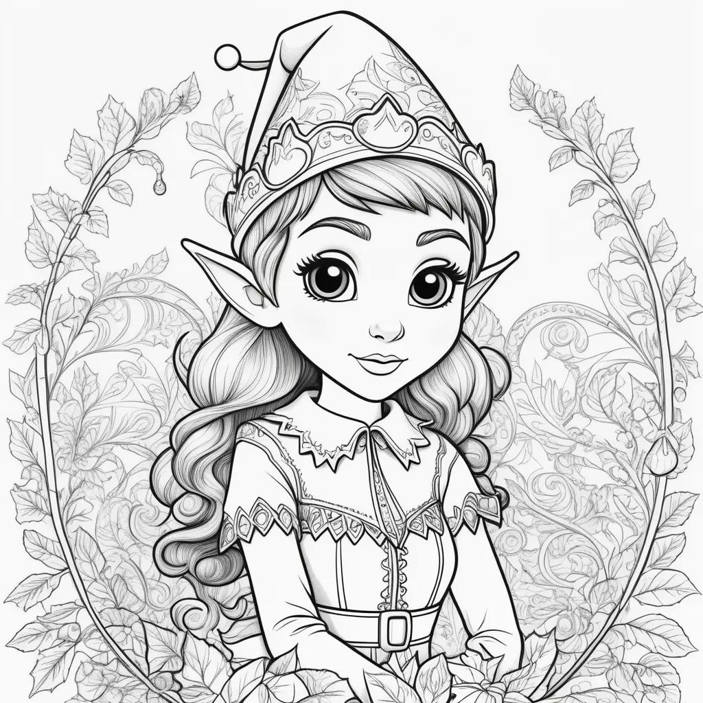 black and white elf on the shelf coloring page