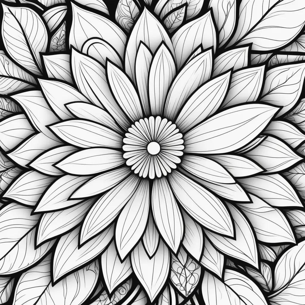 black and white flower design for coloring