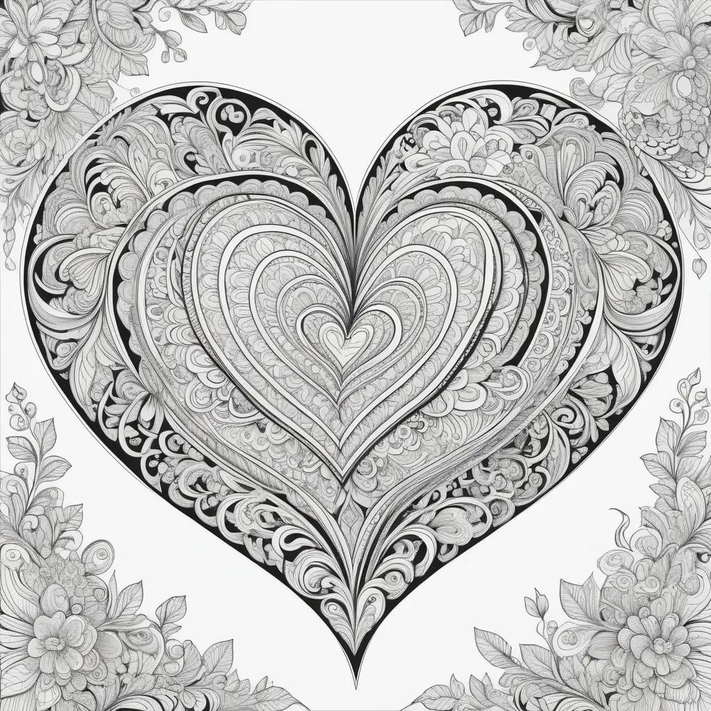 black and white heart design on a white page