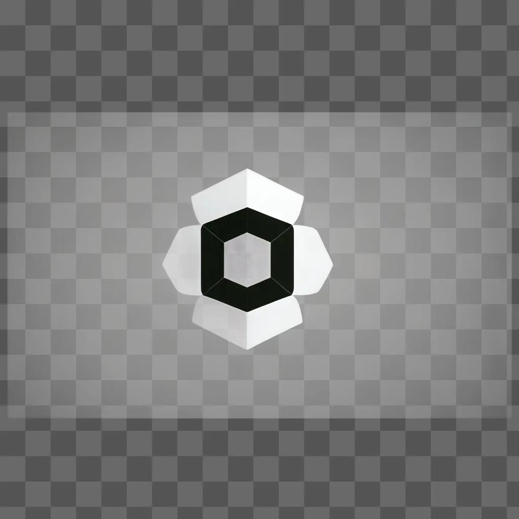 black and white hexagon on a plain white background