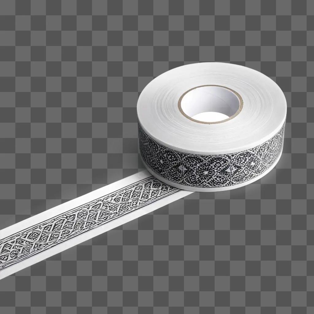 black and white patterned roll of tape