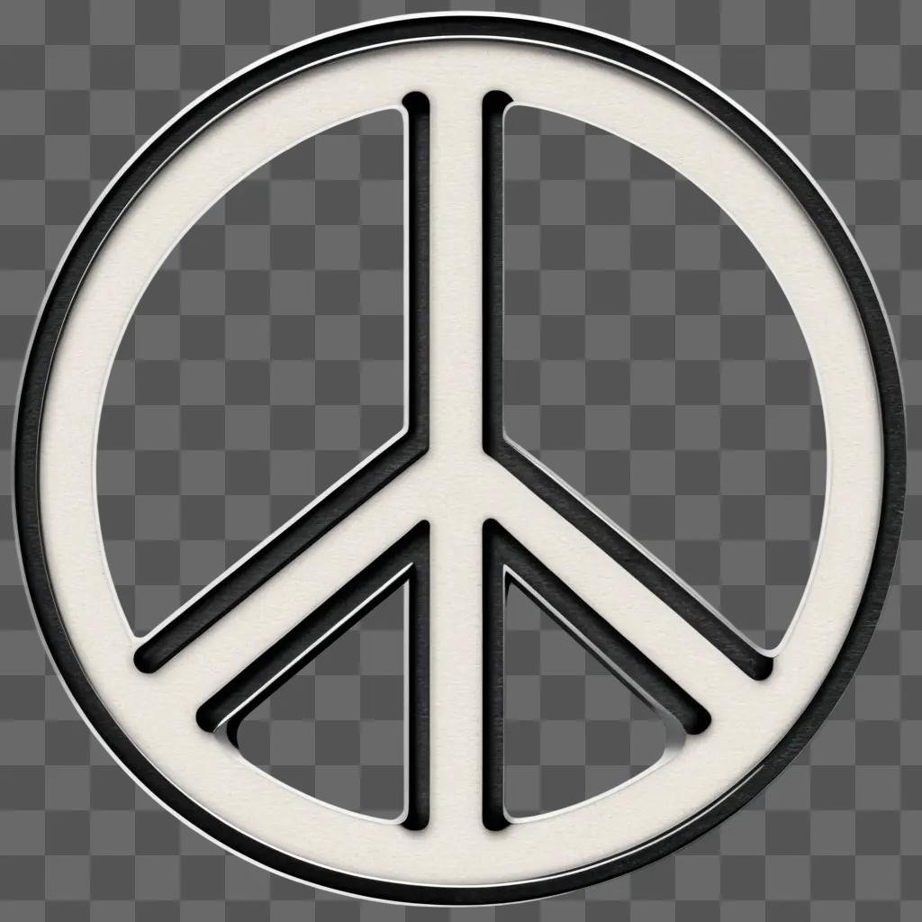 black and white peace sign clipart