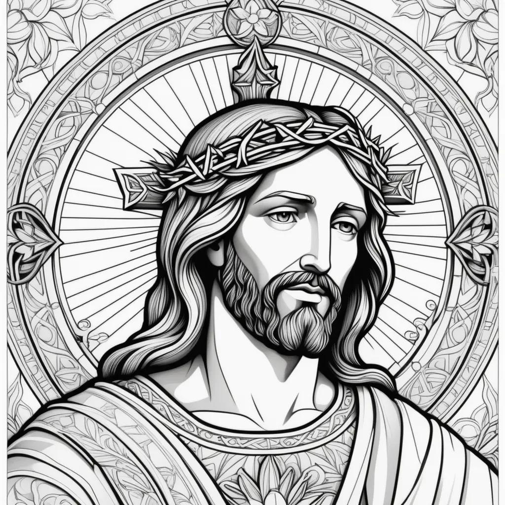 black and white picture of Jesus coloring pages