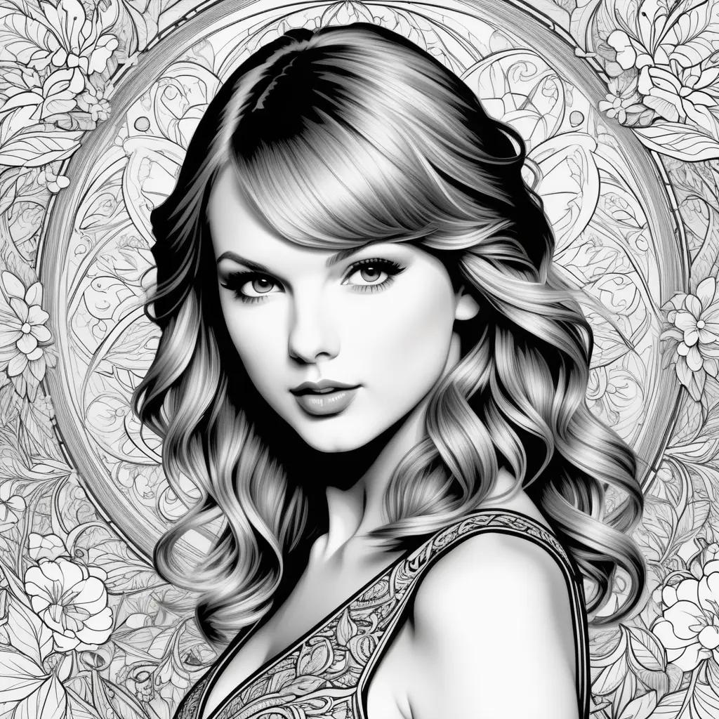 black and white picture of Taylor Swift