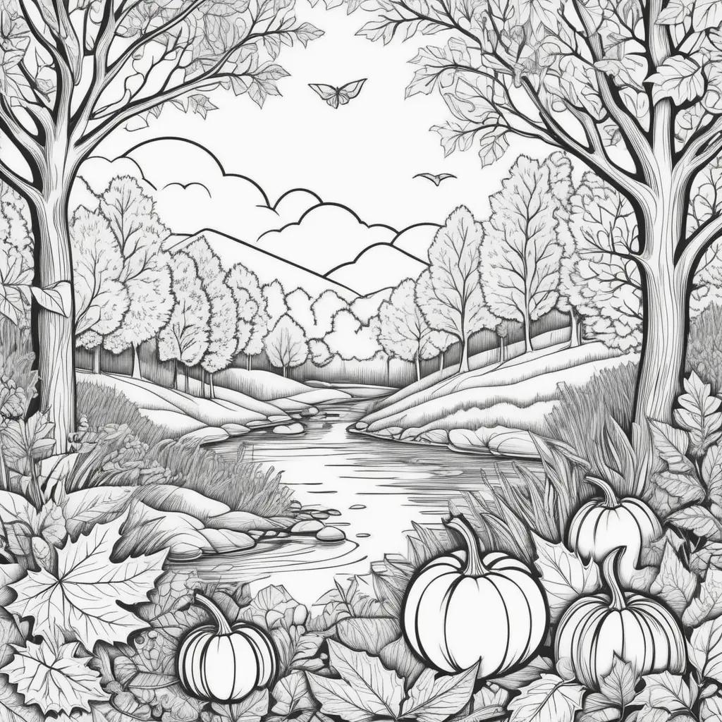 black and white picture of a fall landscape