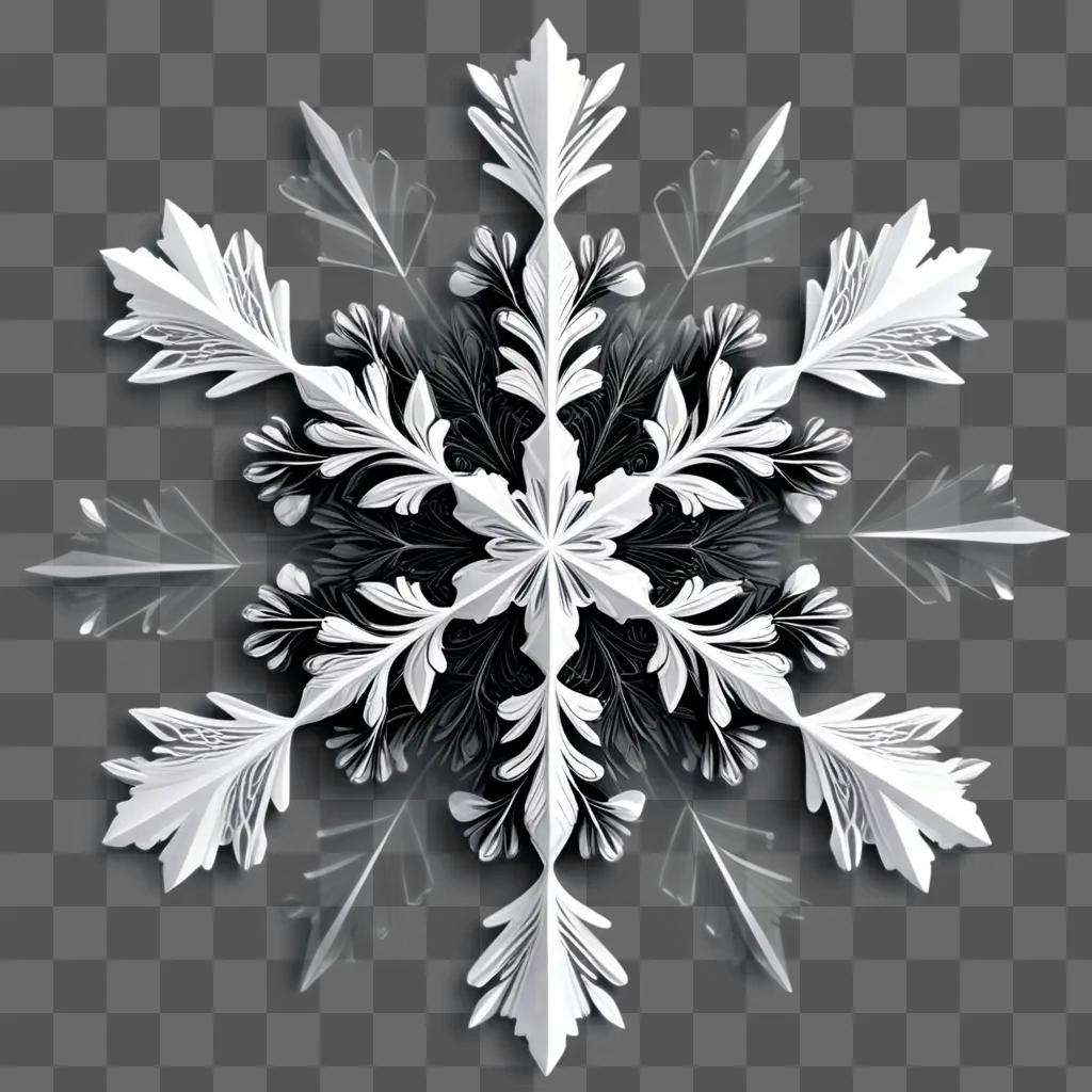 black and white snowflake clipart design