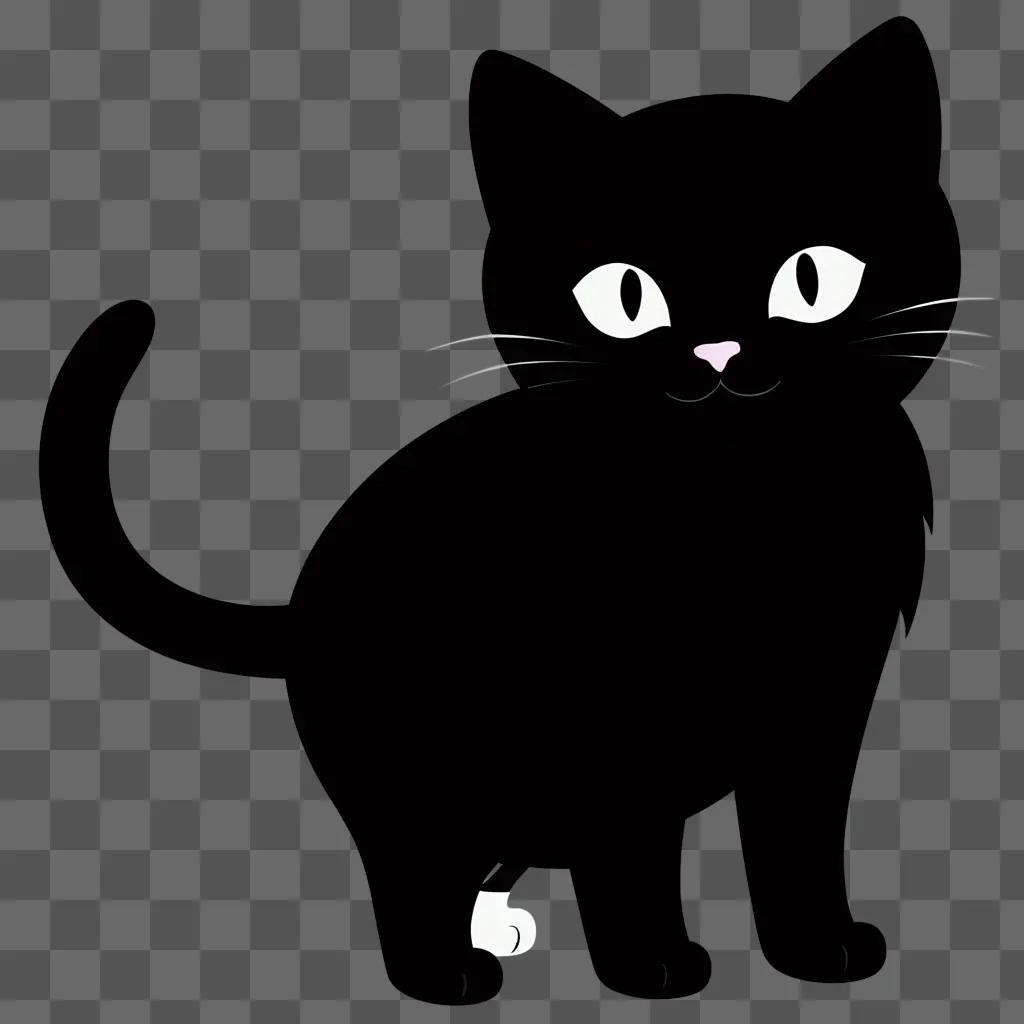 black cat in a black background with white eyes