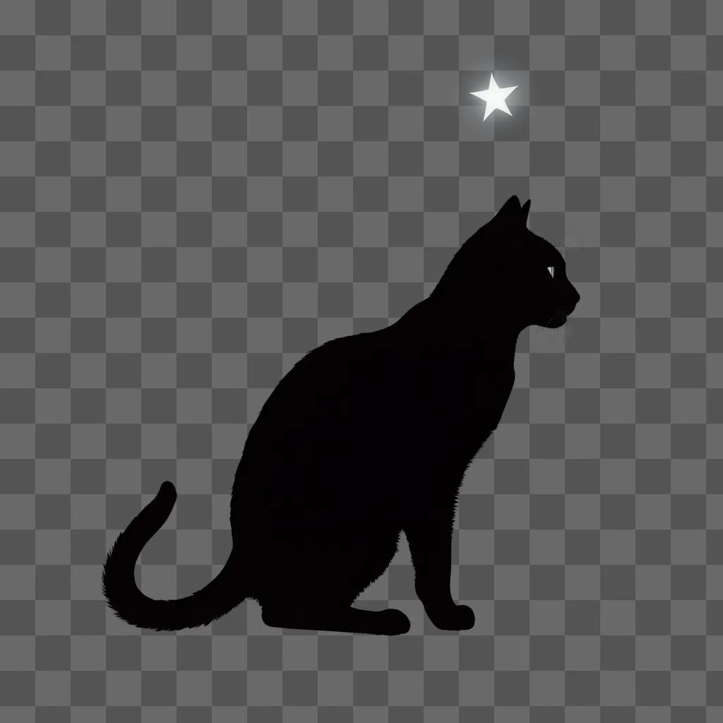 black cat silhouette in the dark