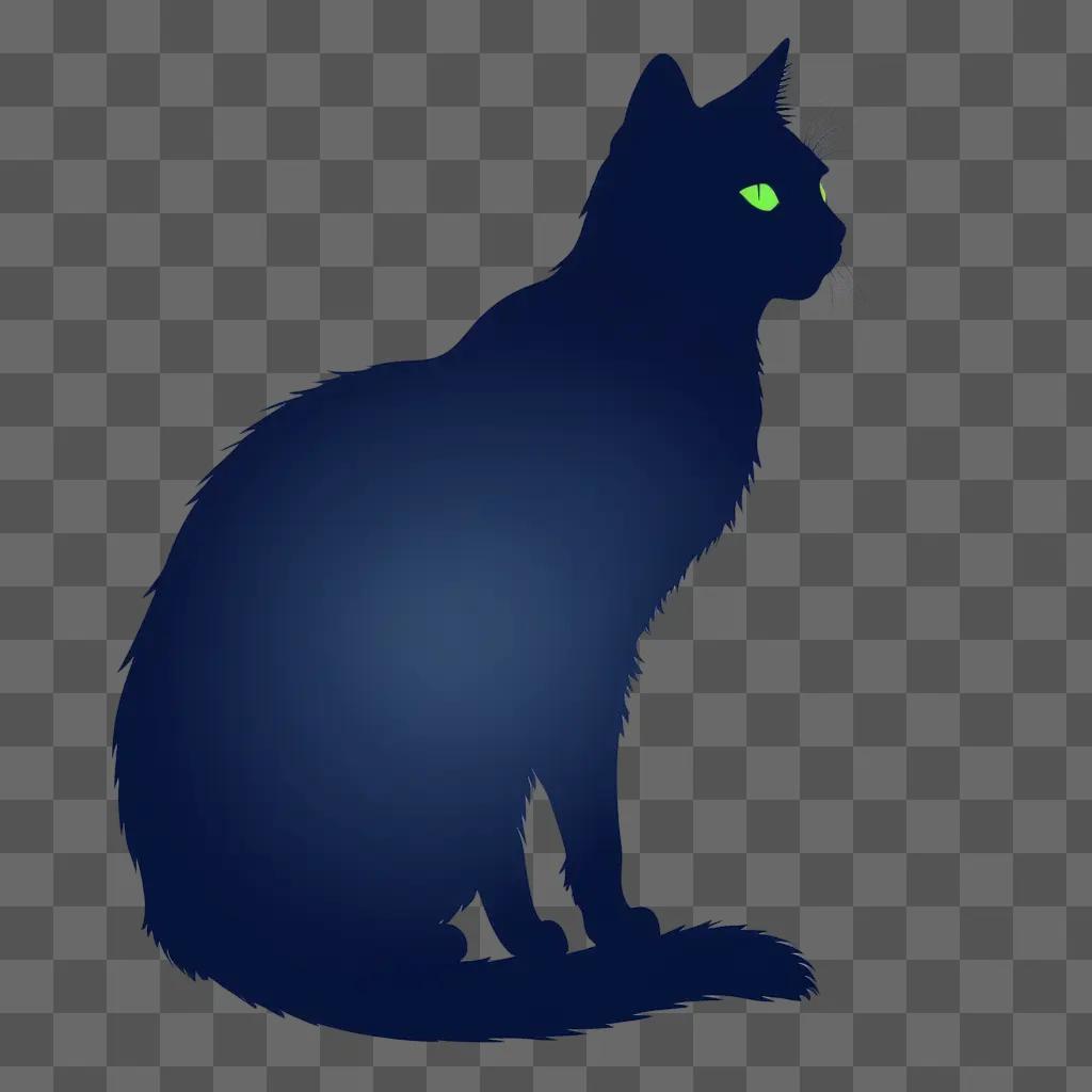 black cat silhouette with glowing eyes