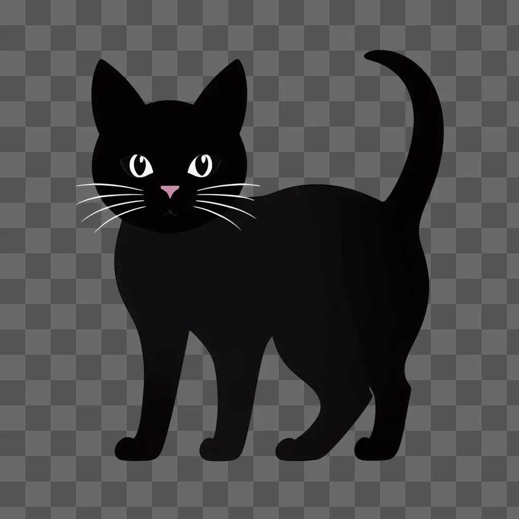 black cat silhouette with glowing eyes