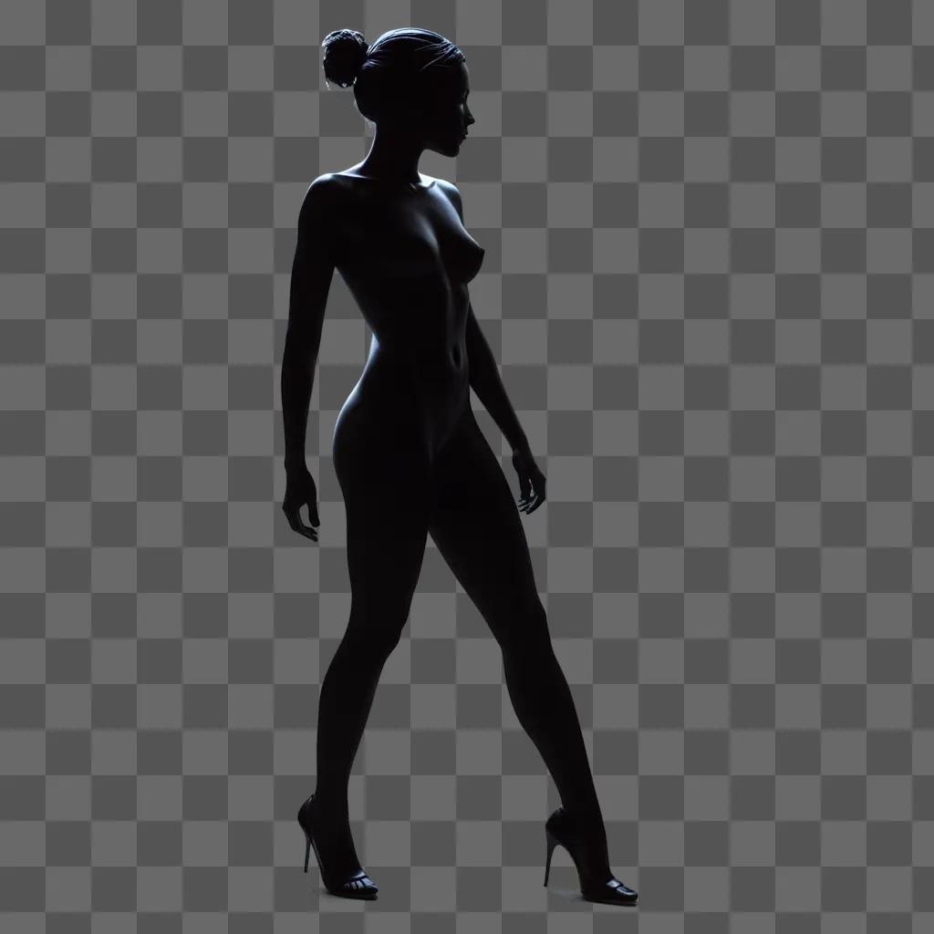 black figure stands in silhouette against a black background