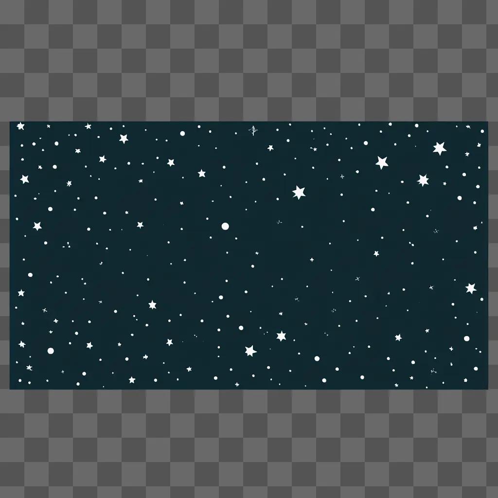 black image with white stars and dots