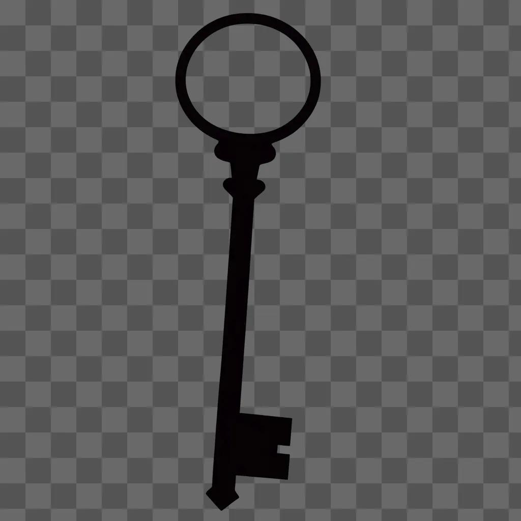 black key clipart illustration in silhouette