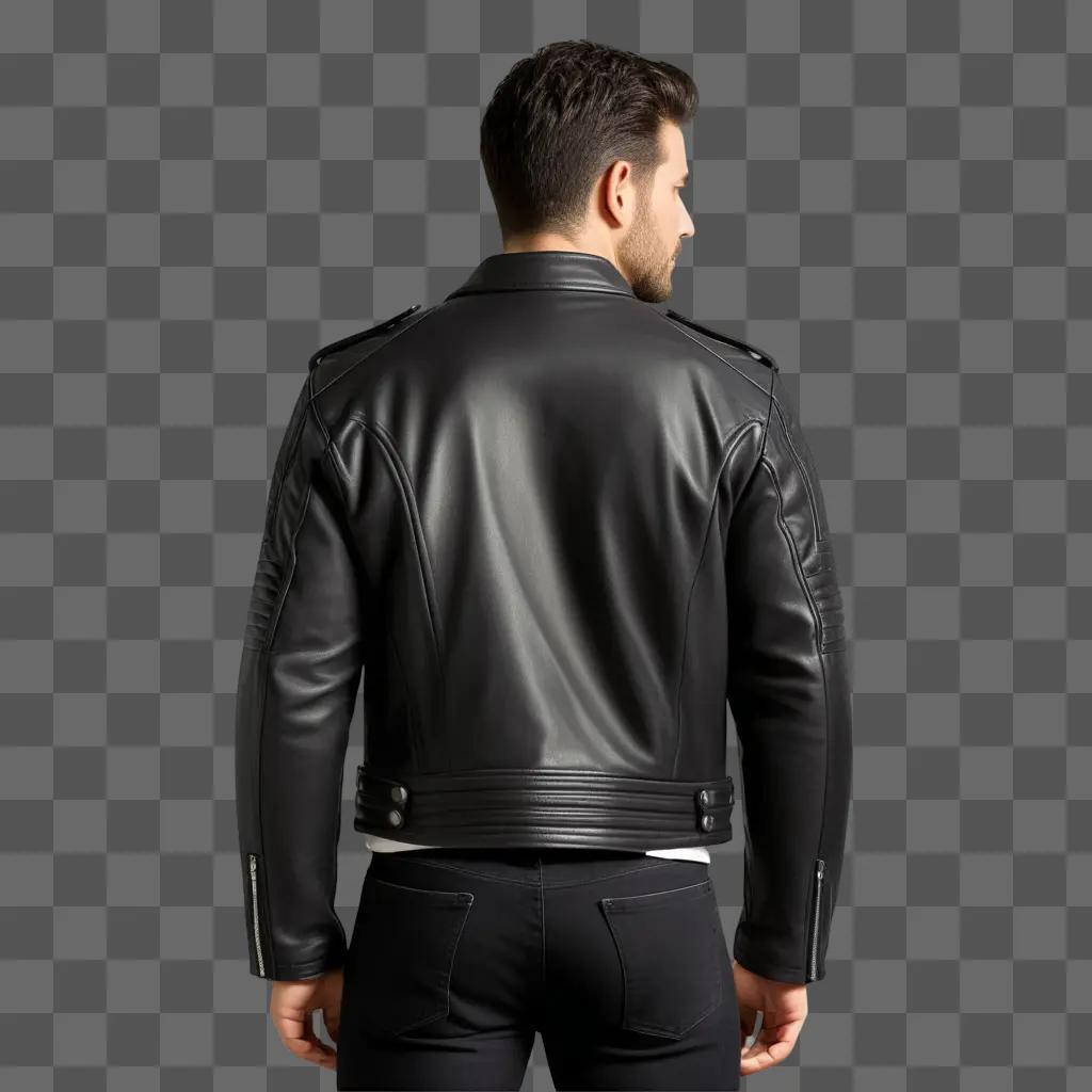 black leather jacket in a blurred image