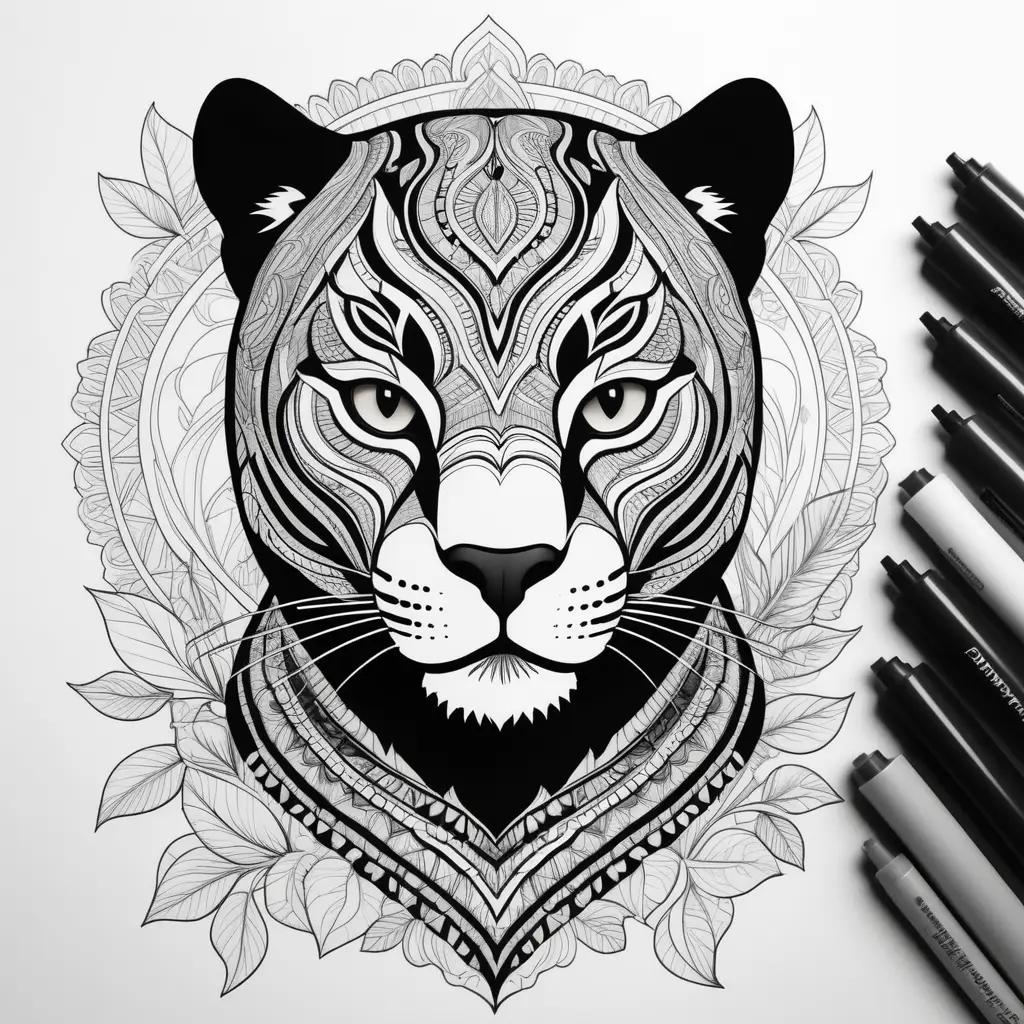 black panther coloring page with black and white coloring