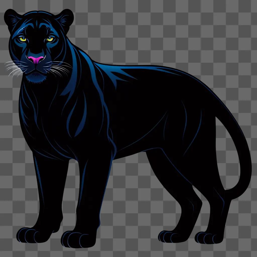 black panther stands on dark background