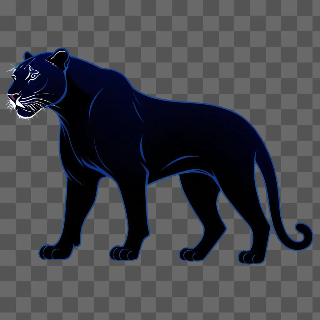 black panther with glowing eyes on a dark background