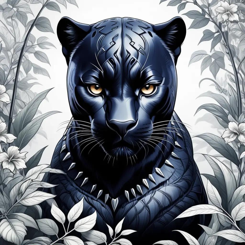 black panther with spikes on its neck and eyes