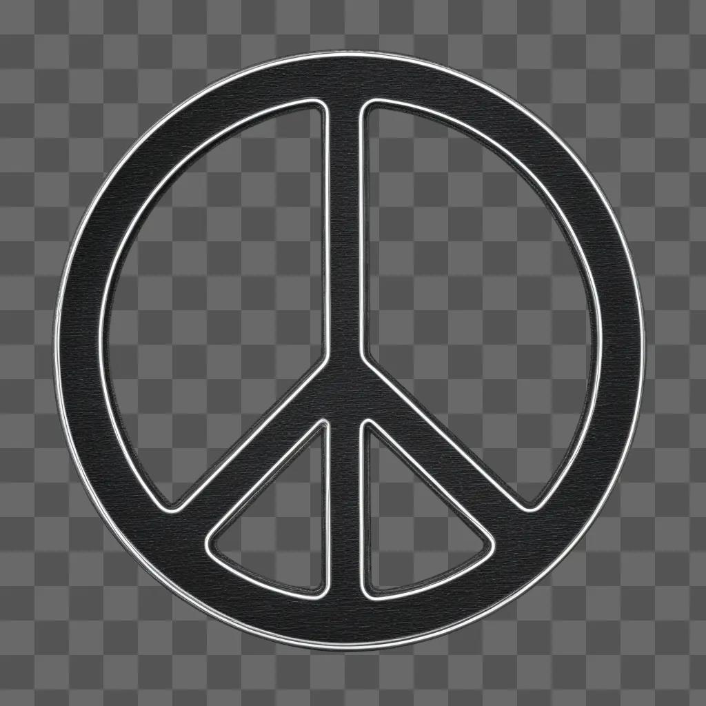 black peace sign against a dark background