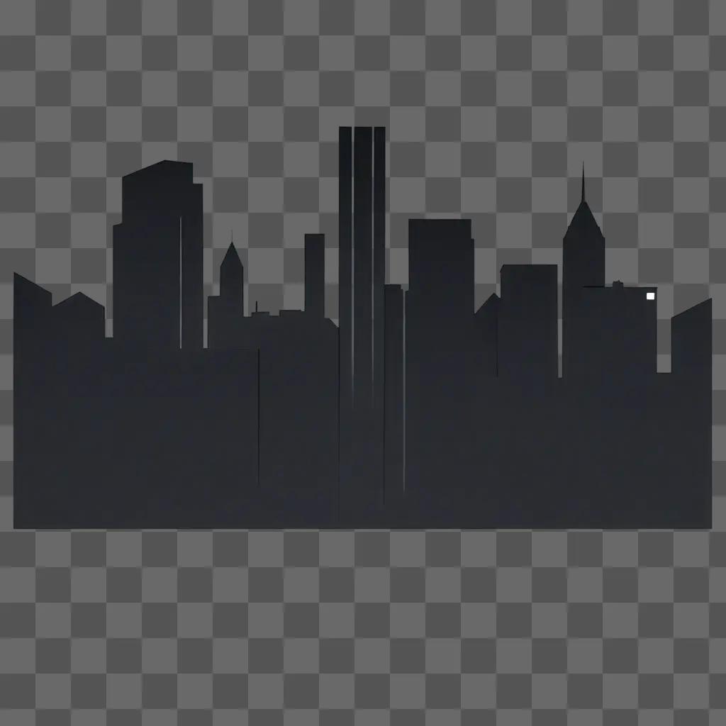 black silhouette of a city at night