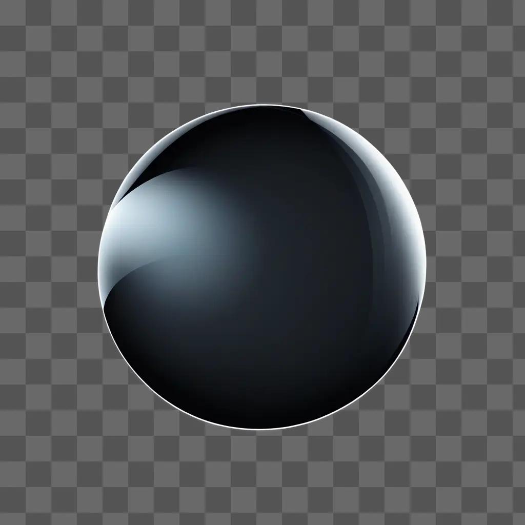 black sphere with a transparent aesthetic on a black background