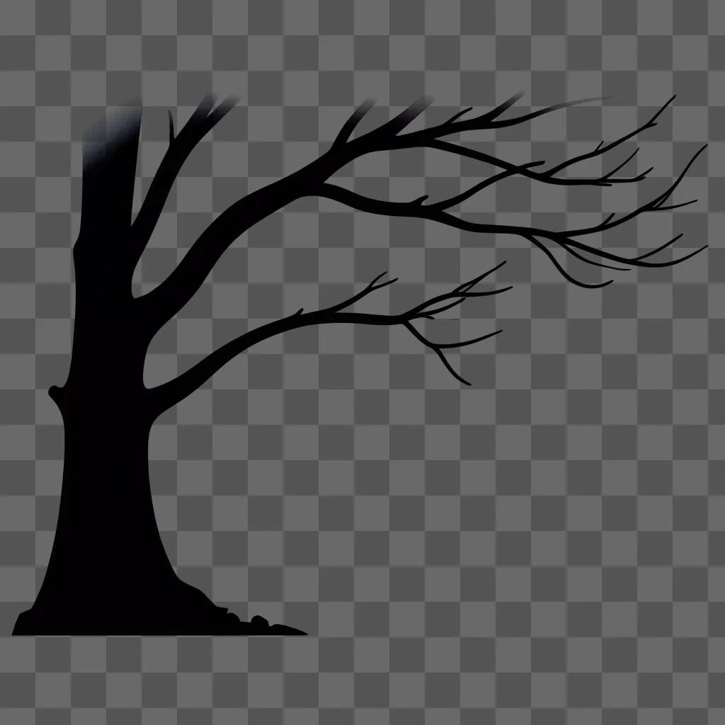 black tree silhouette is in the dark