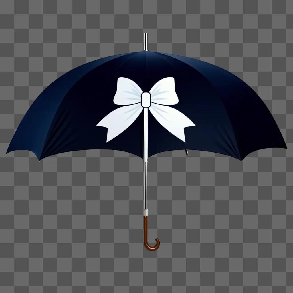 black umbrella with a bow emoji on it