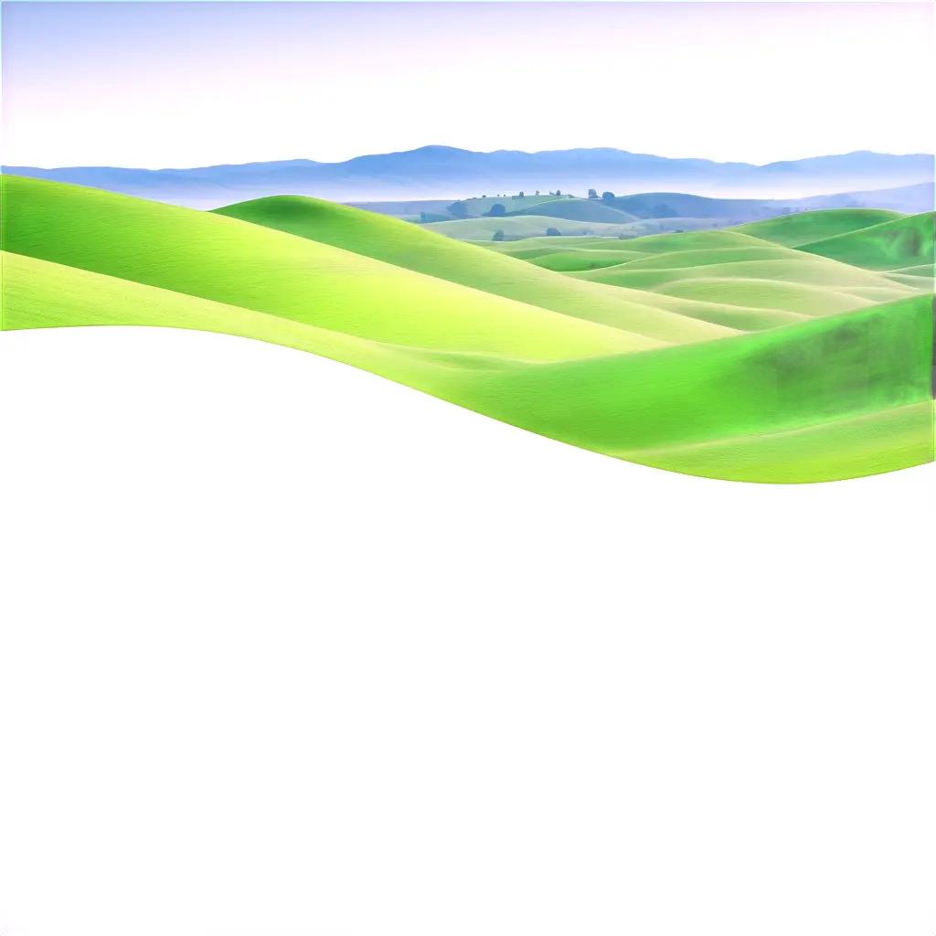 blank background with a green and white landscape