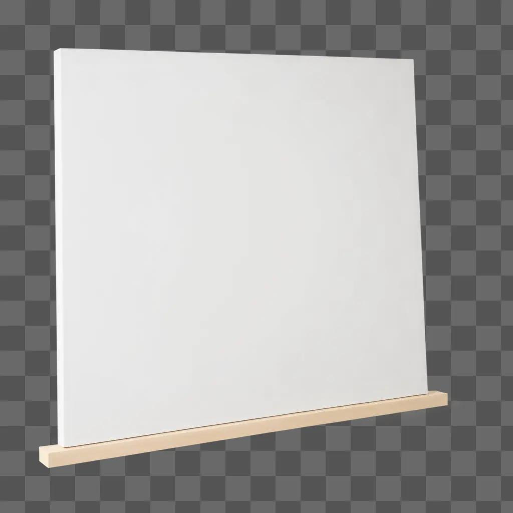 blank canvas on a wall next to a wooden holder