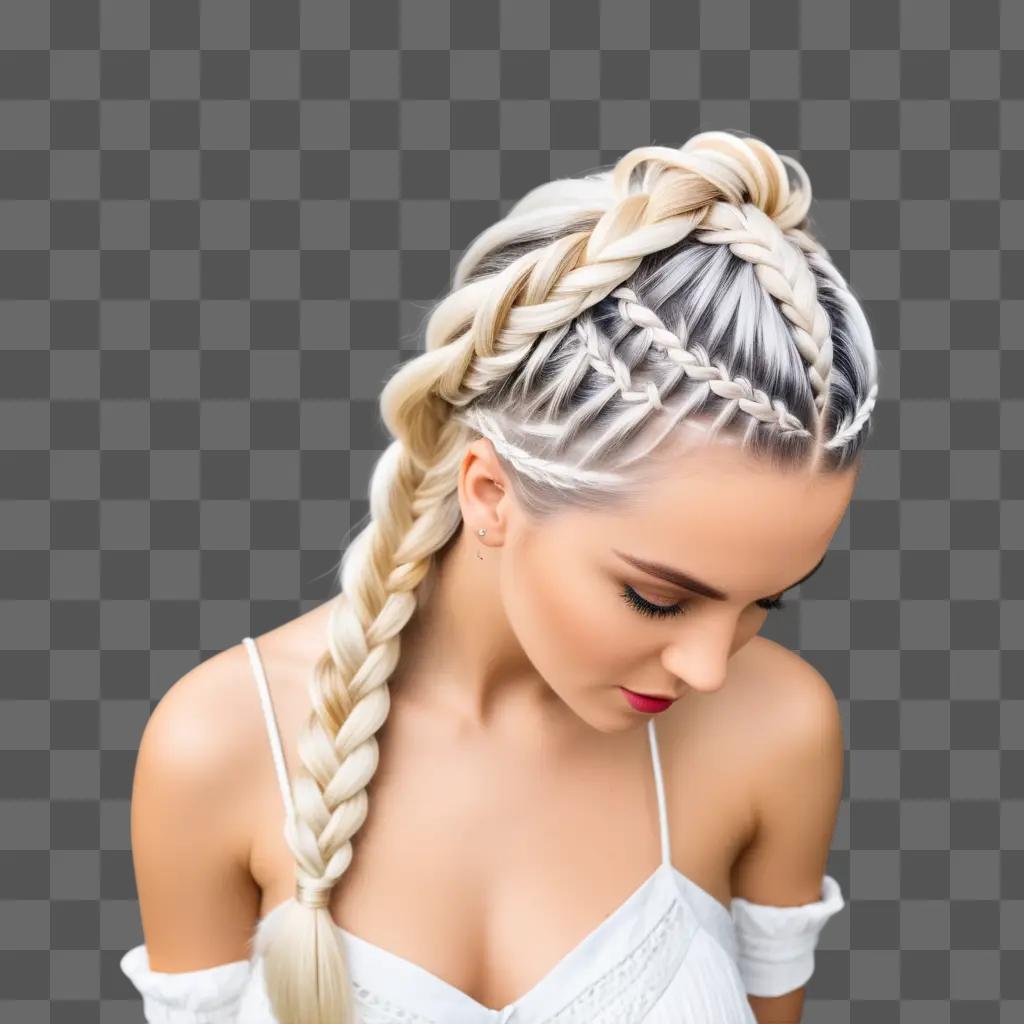 blonde woman has braided hair