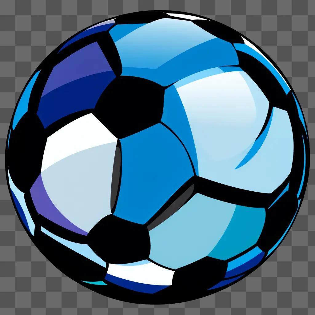 blue, black and white soccer ball clipart