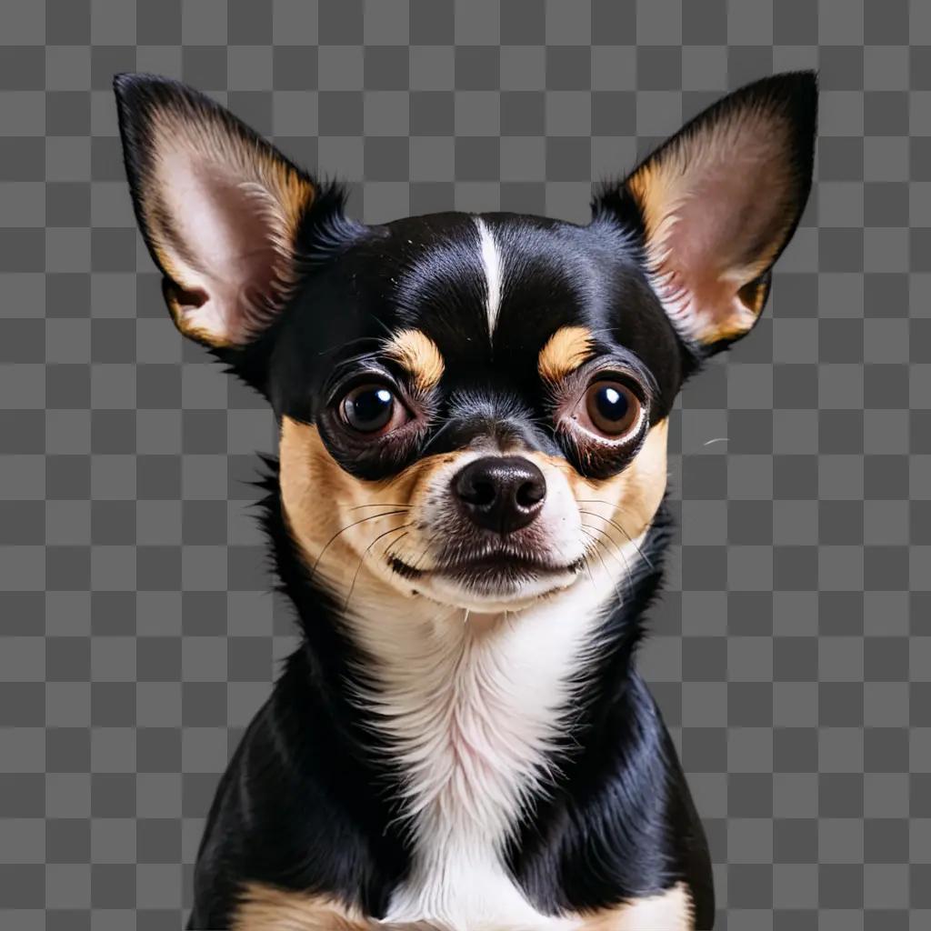 blue apple head chihuahua A Chihuahua with a white and black face