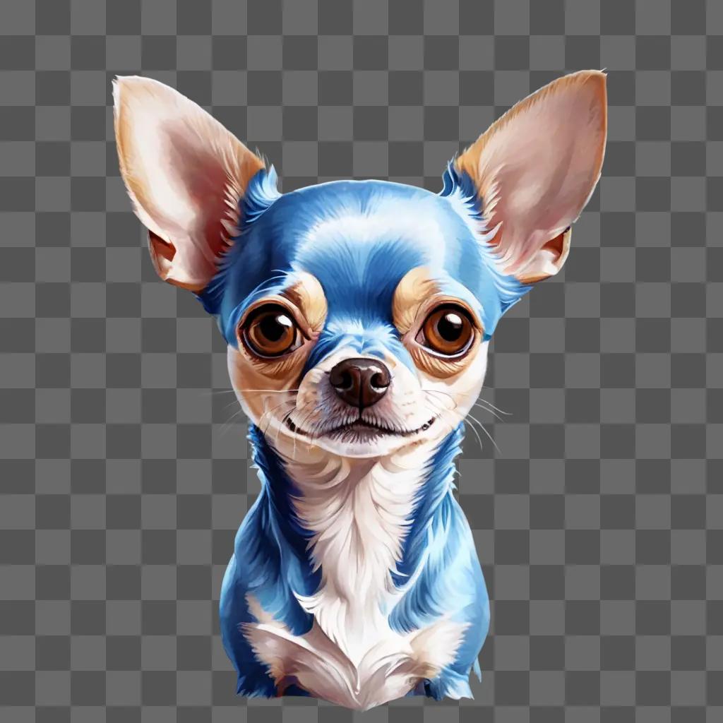 blue apple head chihuahua A blue and white dog with big ears