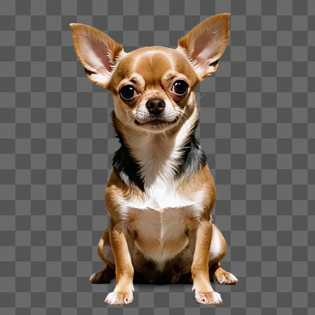 blue apple head chihuahua A cute chihuahua sitting on a brown background