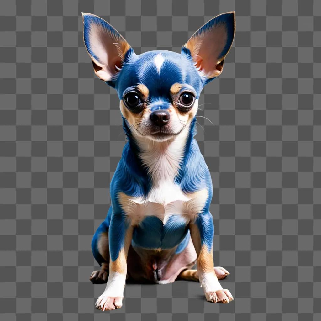 blue apple head chihuahua Blue and white dog with big eyes