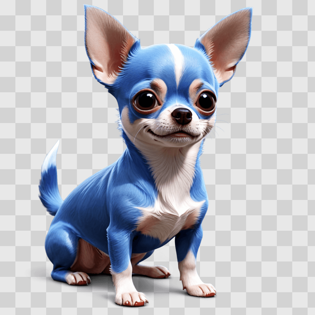 blue apple head chihuahua Blue dog with big ears and smiling face