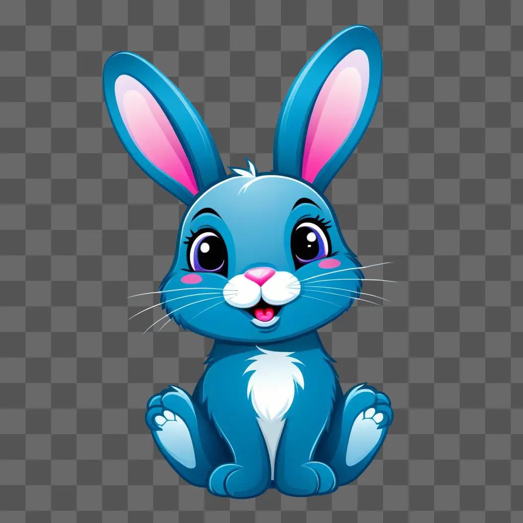 blue bunny clipart is smiling