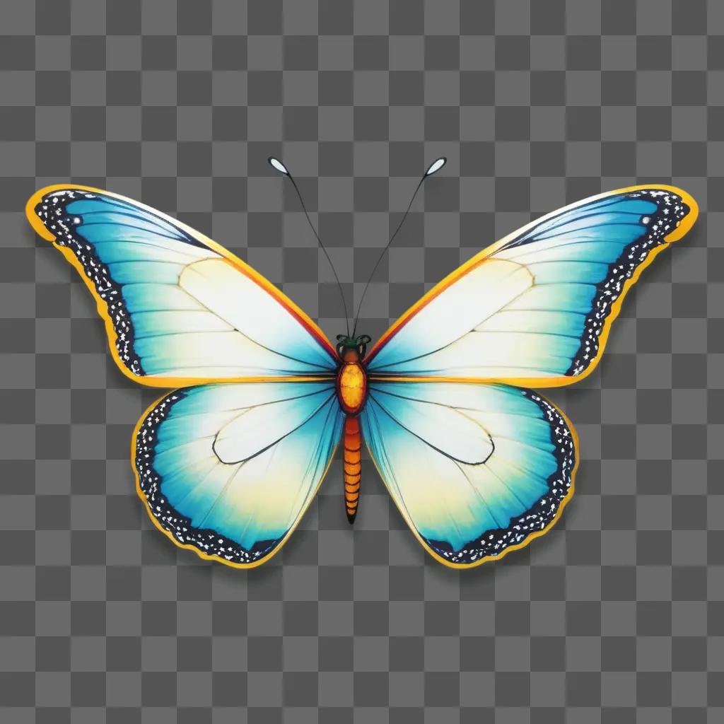 blue butterfly design on a light blue background